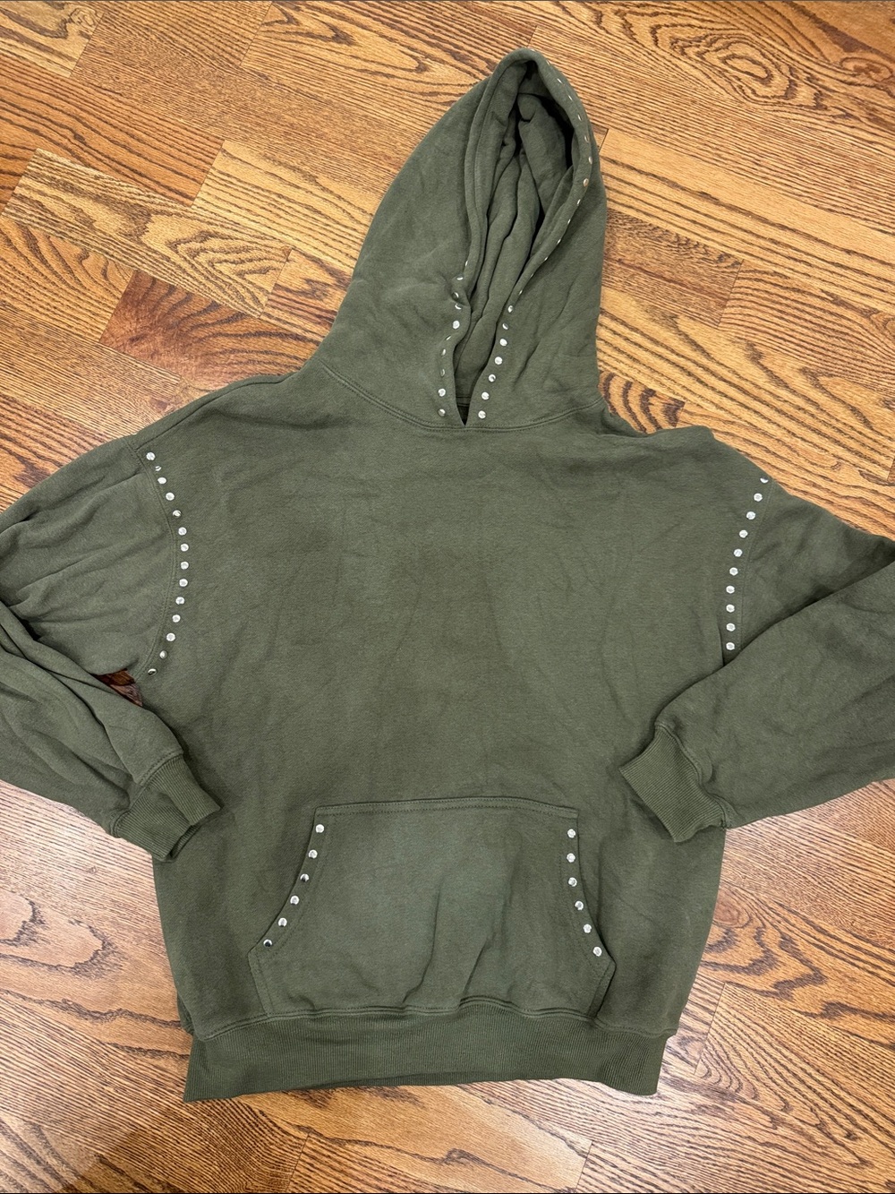 PacSun Olive Green Hoodie with Silver Studs